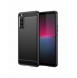 Carbon Case fodral för Sony Xperia 10 V flexibel silikon kolfodral svart