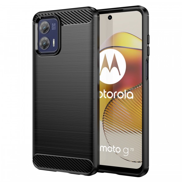 Kolfodral för Motorola Moto G73 5G flexibelt silikon kolfodral svart
