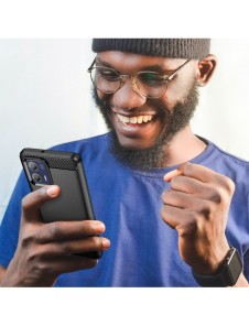 Kolfodral för Motorola Moto G73 5G flexibelt silikon kolfodral svart