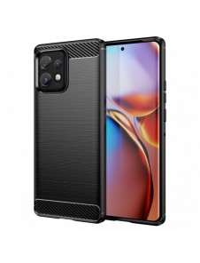 Carbon Case Cover för Motorola Edge+ 2023 / Moto X40 Pro / Moto X40 Flexible Silikon Carbon Cover Black