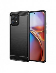 Carbon Case Cover för Motorola Edge+ 2023 / Moto X40 Pro / Moto X40 Flexible Silikon Carbon Cover Black