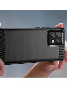 Carbon Case Cover för Motorola Edge+ 2023 / Moto X40 Pro / Moto X40 Flexible Silikon Carbon Cover Black