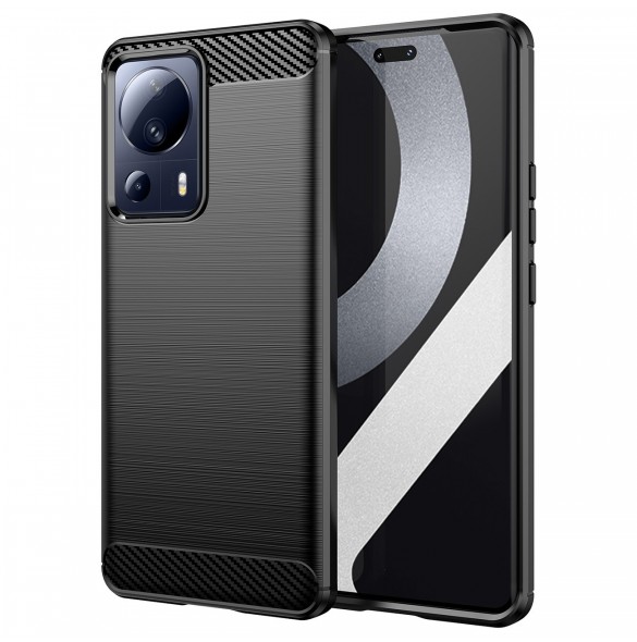 Carbon Case fodral för Xiaomi 13 Lite flexibel silikon kolfodral svart
