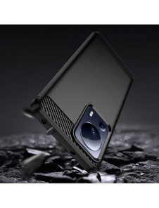 Carbon Case fodral för Xiaomi 13 Lite flexibel silikon kolfodral svart