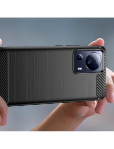 Carbon Case fodral för Xiaomi 13 Lite flexibel silikon kolfodral svart