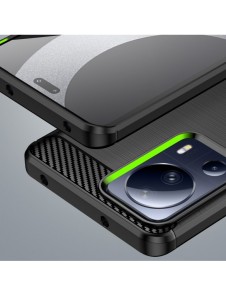 Carbon Case fodral för Xiaomi 13 Lite flexibel silikon kolfodral svart