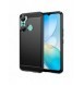 Carbon Case-fodral för Infinix Hot 12 Pro flexibelt silikon kolfodral svart