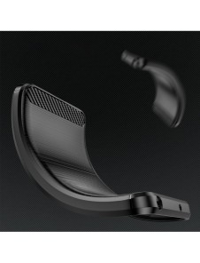 Carbon Case-fodral för Infinix Hot 12 Pro flexibelt silikon kolfodral svart