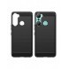 Carbon Case-fodral för Infinix Hot 12 Pro flexibelt silikon kolfodral svart