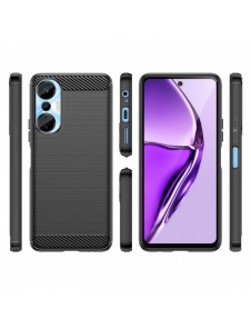 Carbon Case väska för Infinix Hot 20S flexibel silikon kolfodral svart