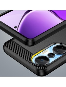 Carbon Case väska för Infinix Hot 20S flexibel silikon kolfodral svart