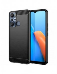 Carbon Case väska för Infinix Hot 20i flexibel silikon kolfodral svart