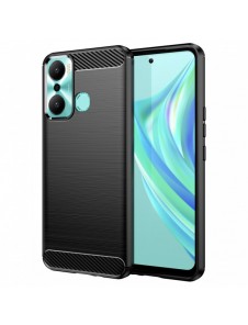 Carbon Case fodral för Infinix Hot 20 Play flexibelt silikon kolfodral svart