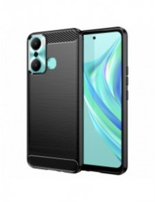 Carbon Case fodral för Infinix Hot 20 Play flexibelt silikon kolfodral svart