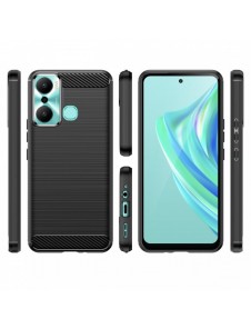 Carbon Case fodral för Infinix Hot 20 Play flexibelt silikon kolfodral svart