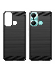 Carbon Case fodral för Infinix Hot 20 Play flexibelt silikon kolfodral svart