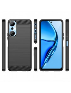 Carbon Case väska för Infinix Hot 20 flexibel silikon kolfodral svart