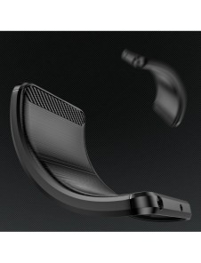 Carbon Case-fodral för Infinix Hot 12 Play NFC / Hot 12 Play flexibelt silikon kolfodral svart