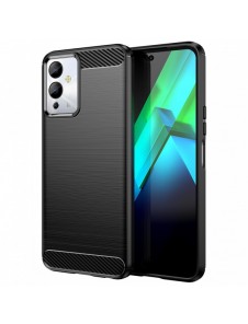 Carbon Case väska för Infinix Note 12i flexibel silikon kolfodral svart