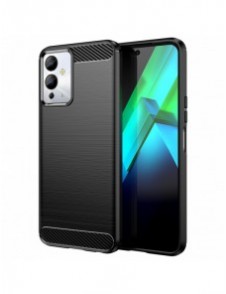 Carbon Case väska för Infinix Note 12i flexibel silikon kolfodral svart