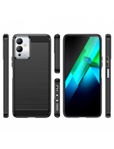 Carbon Case väska för Infinix Note 12i flexibel silikon kolfodral svart