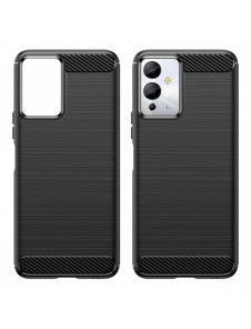 Carbon Case väska för Infinix Note 12i flexibel silikon kolfodral svart
