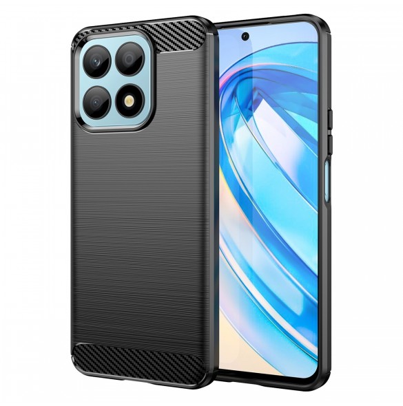 Carbon Case-fodral för Honor X8a flexibel silikon kolfodral svart