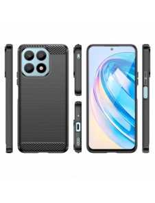 Carbon Case-fodral för Honor X8a flexibel silikon kolfodral svart