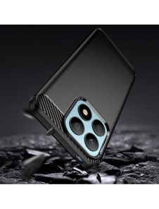 Carbon Case-fodral för Honor X8a flexibel silikon kolfodral svart