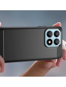 Carbon Case-fodral för Honor X8a flexibel silikon kolfodral svart