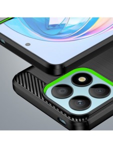 Carbon Case-fodral för Honor X8a flexibel silikon kolfodral svart
