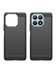 Carbon Case-fodral för Honor X8a flexibel silikon kolfodral svart