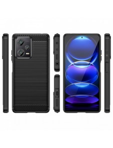 Carbon Case-fodral för Xiaomi Redmi Note 12 Pro+ flexibelt silikon kolfodral svart