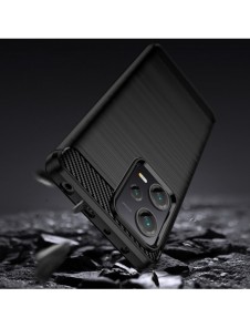 Carbon Case-fodral för Xiaomi Redmi Note 12 Pro+ flexibelt silikon kolfodral svart