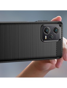Carbon Case-fodral för Xiaomi Redmi Note 12 Pro+ flexibelt silikon kolfodral svart