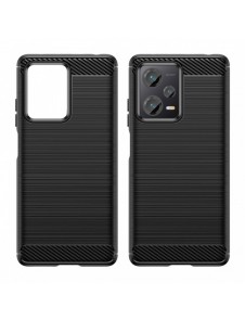 Carbon Case-fodral för Xiaomi Redmi Note 12 Pro+ flexibelt silikon kolfodral svart