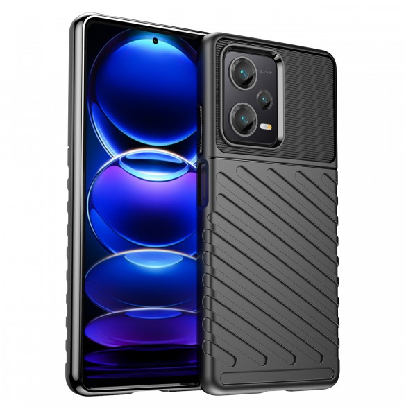 Thunder Case fodral för Xiaomi Redmi Note 12 Pro+ silikon pansarfodral svart