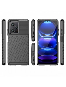Thunder Case fodral för Xiaomi Redmi Note 12 Pro+ silikon pansarfodral svart