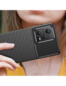 Thunder Case fodral för Xiaomi Redmi Note 12 Pro+ silikon pansarfodral svart