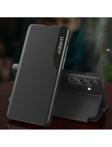 Eco Leather View Case för Xiaomi Redmi Note 12 Pro+ med flip-stativ svart