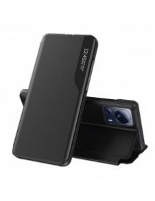 Eco Leather View Case-fodral för Xiaomi 13 Lite med ett flipstativ svart
