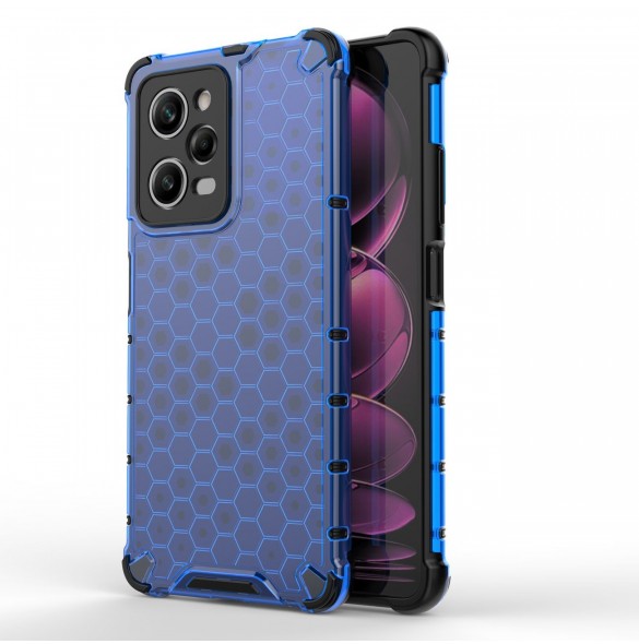 Honeycomb fodral för Xiaomi Redmi Note 12 Pro / Poco X5 Pro 5G pansarhybridfodral blå