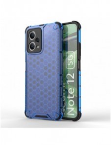 Honeycomb fodral för Xiaomi Redmi Note 12 5G / Poco X5 5G pansarhybridfodral blå
