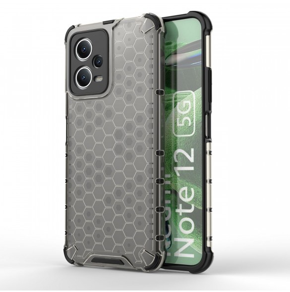 Honeycomb-fodral för Xiaomi Redmi Note 12 5G / Poco X5 5G pansarhybridskydd svart