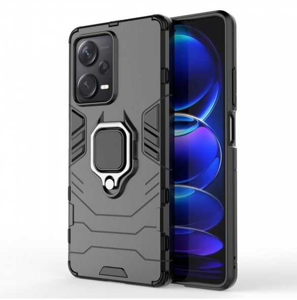 Ring Armor fodral för Xiaomi Redmi Note 12 Pro+ pansarskydd magnetisk hållare ring svart