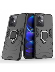 Ring Armor Case för Xiaomi Redmi Note 12 5G / Poco X5 5G Armor Cover Magnetisk Hållare Ring Svart