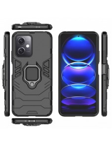 Ring Armor Case för Xiaomi Redmi Note 12 5G / Poco X5 5G Armor Cover Magnetisk Hållare Ring Svart