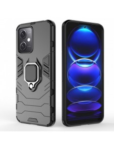Ring Armor Case för Xiaomi Redmi Note 12 5G / Poco X5 5G Armor Cover Magnetisk Hållare Ring Svart