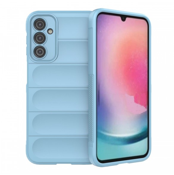 Magic Shield Fodral för Samsung Galaxy A24 4G flexibelt pansarskal ljusblått