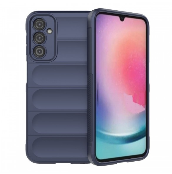 Magic Shield Fodral till Samsung Galaxy A24 4G flexibelt pansarskal blå
